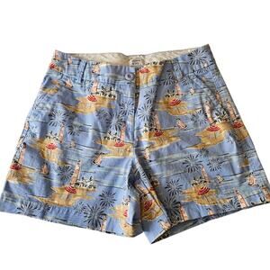 Crown & Ivy Shorts Women's Size 4 Caroline Beachy Y2k Preppy Blue W/lighthouses